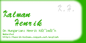 kalman henrik business card